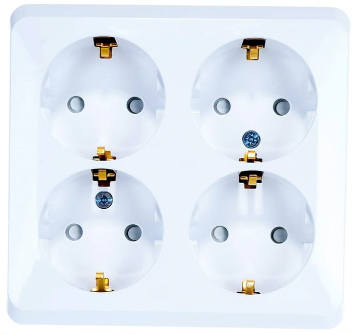Розетка 4гн с З/К шторки о/у белый 16А IP20 Этюд Systeme Electric (1/5) PA16-208B - фото 5970