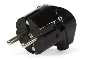 Вилка угловая с заземлением черная 16А 250В (SBE-16-P02-b) SBE-16-P02-b
