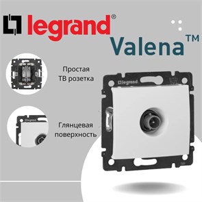 4429Legrand Valena Розетка (белая) TV-оконечная 4429