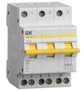Трехпозиционный переключатель 3Р 25А ВРТ-63 IEK MPR10-3-025