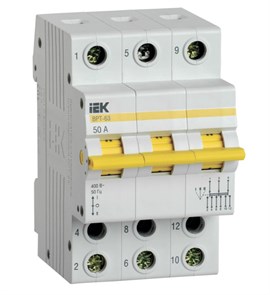 Трехпозиционный переключатель 3Р 50А ВРТ-63 IEK MPR10-3-050
