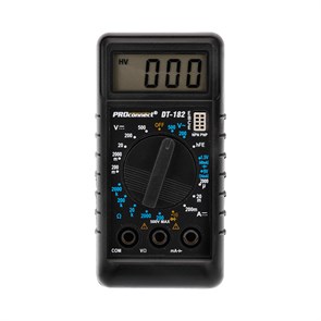 Мультиметр портативный цифровой dt-182 proconnect, арт. 13-3014 13-3014
