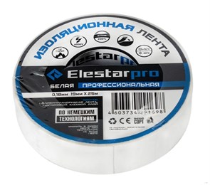 Лента изоляционная пвх "Elestarpro" 19ммх25м белая IT-0002
