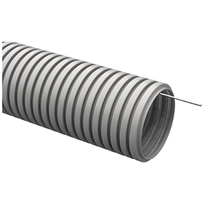 Труба гофрированная d20 ПВХ серая с зондом IEK (25м) CTG20-20-K41-025I