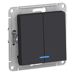 Выключатель 2кл с подсв с/у карбон механизм AtlasDesign Systeme Electric ATN001053