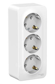 Розетка 3гн с З/К о/у белый изол.пласт. 16А IP20 Blanca Systeme Electric (1/30) BLNRA010311
