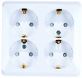 Розетка 4гн с З/К шторки о/у белый 16А IP20 Этюд Systeme Electric (1/5) PA16-208B - фото 5970