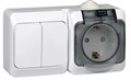 Блок 2кл + 1гн с З/К с крыш. о/у белый IP44 Этюд Systeme Electric BPA16-242B - фото 5987