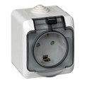 Розетка 1гн с З/К с крыш. шторки о/у белый 16А IP44 Этюд Systeme Electric (1/12) PA16-044B - фото 7536